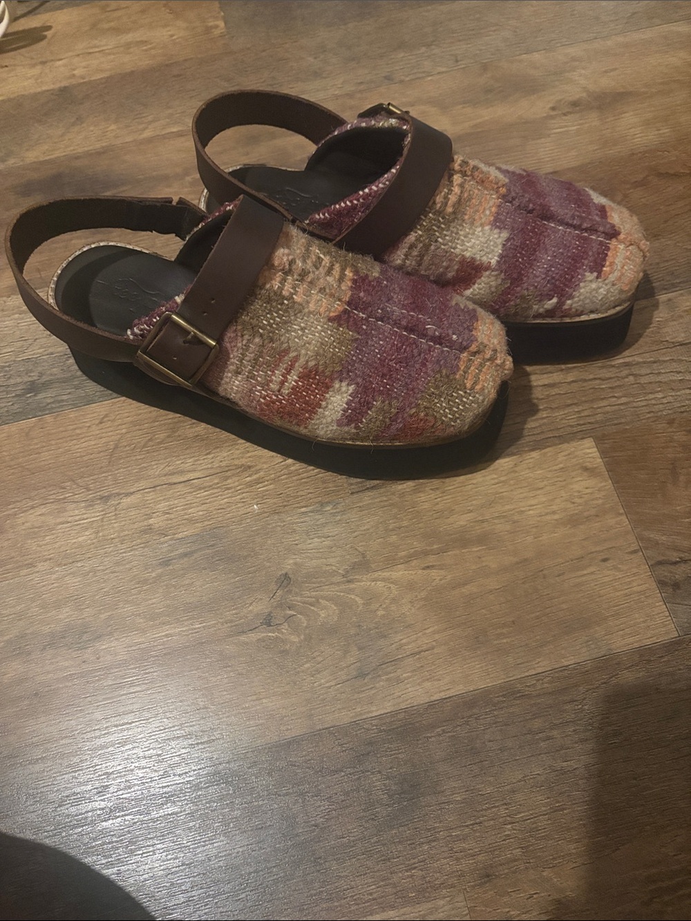 Free People Clog Mule Woven Pattern Slip-On Clog with Woven Tapestry Pattern - Picture 2 of 12